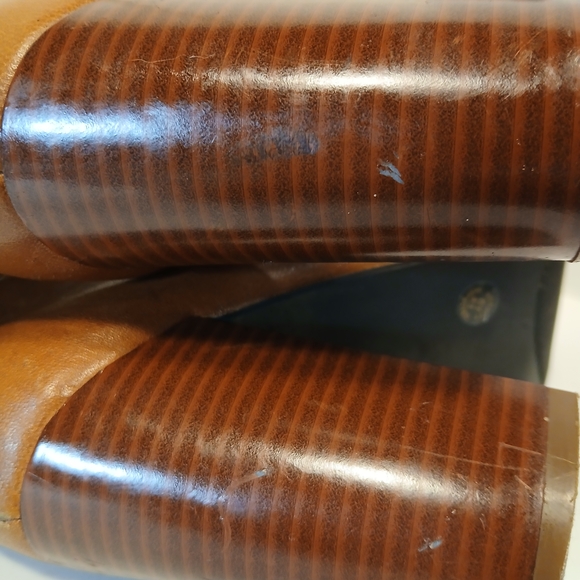 Brown Leather Heeled Boots, Liz And Co, Funky Sexy Fun Vibe,4 Inch Heel Size 8.5 - Picture 15 of 15